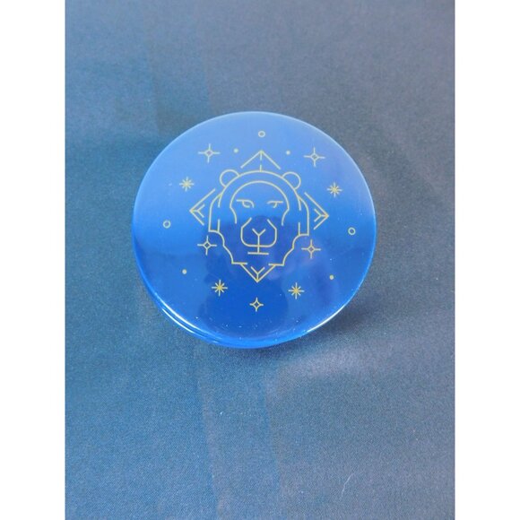 Leo Zodiac Trinket Box Blue Glass Astrological Lion Star Sign Jewelry Dish Gift - Picture 2 of 8